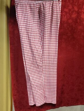 Susan Graver Red and White Gingham Dress Pants